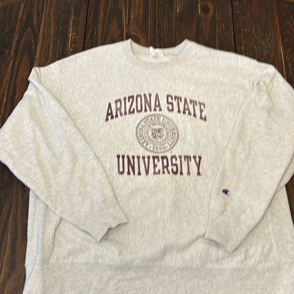 90s Champion Reverse Weave Arizona State University Sweatshirt Gray
